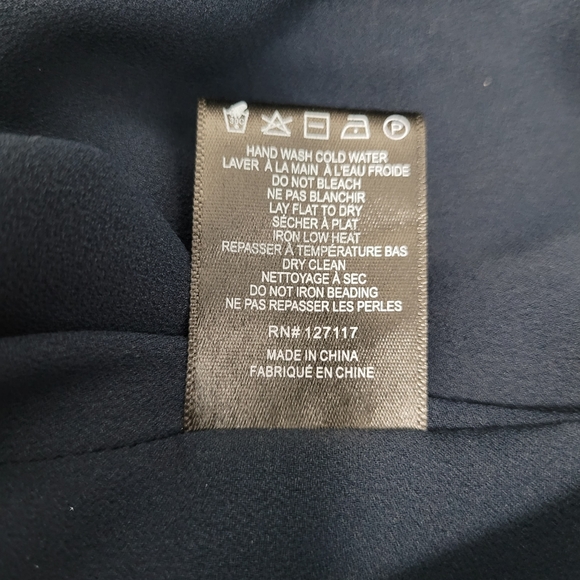 πHost Pickπ Belle Badgley Mischka Navy Full Length Formal Gown, Size 8 - Picture 11 of 14